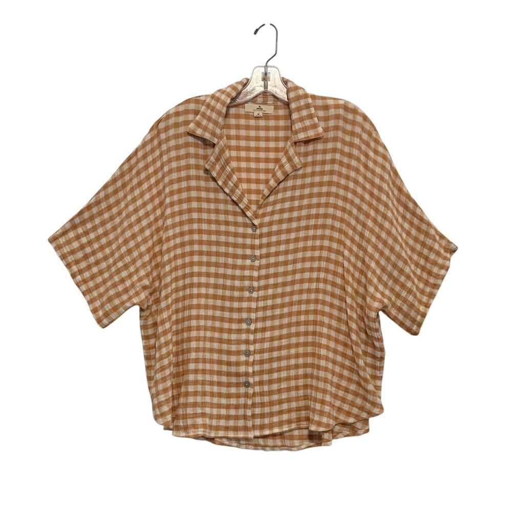 Rip Curl Premium Surf Check Shirt Short Sleeve Button Gauze Medium Beach Surf